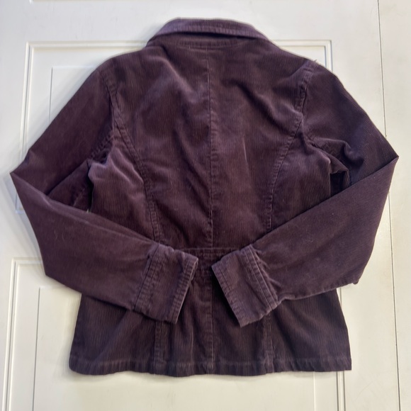Van Heusen Women’s Sz M Y2K Purple Burgundy Corduroy Denim Jean Jacket Cotton - Picture 5 of 6